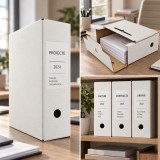Cumpara ieftin Cutie pentru arhivare documente 344 x 100 x 246 mm, alb - 50 bucati
