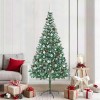 VidaXL Brad de Crăciun artificial cu 300 LED Verde 210 cm PVC și Oțel 3396728