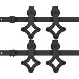 Cumpara ieftin Set feronerie pentru usi glisante, 2 piese,negru, 200 cm, otel