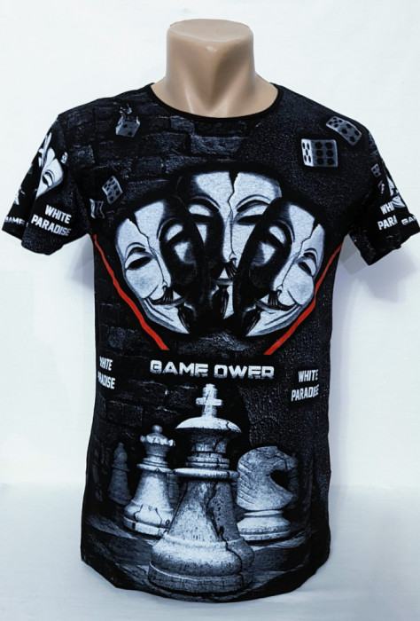 Tricou barbați imprimeu mască - XXL