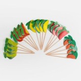 Scobitori din Bambus cu Decor Fructe, 11 cm, 20 buc, CMCLASS