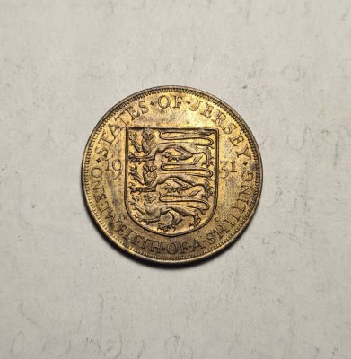 Jersey 1/12 Shilling 1931 Aunc Unc foto