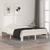 VidaXL Cadru de pat dublu, alb, 135x190 cm, lemn masiv 810341