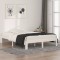 vidaXL Cadru de pat dublu, alb, 135x190 cm, lemn masiv 810341