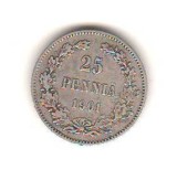 Cumpara ieftin SV * Finlanda / sub ocupatie Rusia tarista 25 PENNIA 1901 * ARGINT VF++, Europa