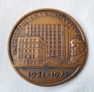 Medalia dedicata Institutului &amp;amp; Doctorului Cantacuzino, medalie medicina foto