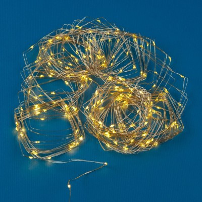 Instalație Lumini LED, 200 Becuri, Cablul Argintiu, 23m, Alb Cald, Interior/Exterior foto