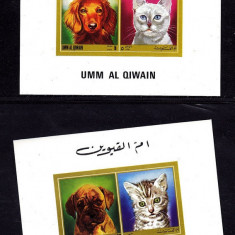 Umm al Qiwain 1972 Cats and dogs x 2 DELUXE PROOFS MNH E.085