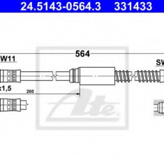 Conducta / cablu frana AUDI A3 (8P1) (2003 - 2012) ATE 24.5143-0564.3