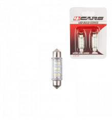 Bec tip LED 12V sofit cu 6 leduri 10x39mm SV8,5-8 2buc - Alb Garage AutoRide foto