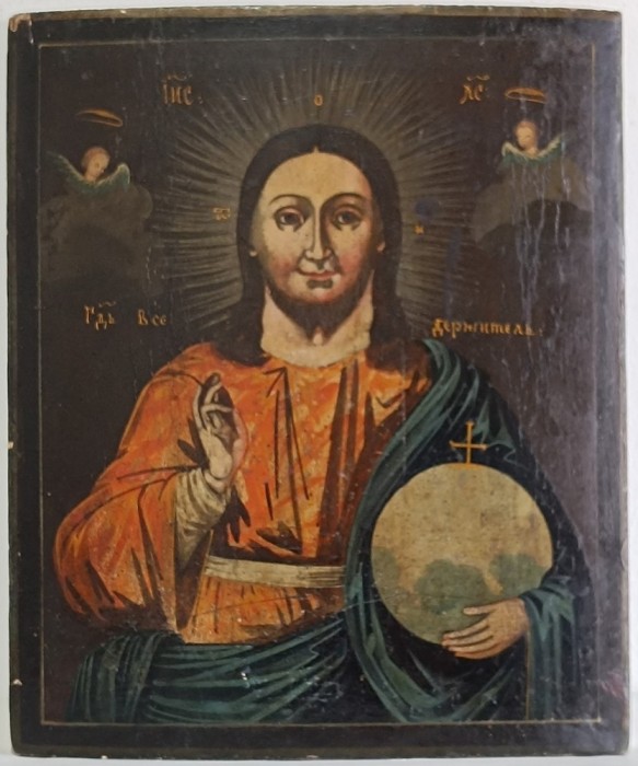 Icoana veche Isus Pantocrator, documentatie, sec. 18, 34,1x28,8cm