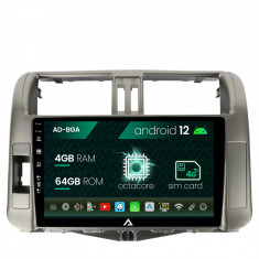 Navigatie Toyota Land Cruiser Prado (2009-2016), Android 12, A-Octacore 4GB RAM + 64GB ROM, 10.1 Inch - AD-BGA10004+AD-BGRKIT070
