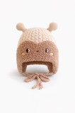 Caciulita crem cu maro pentru bebelusi - Animalut dragalas (Marime Disponibila: