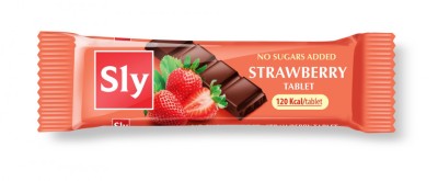 Tableta (ciocolata) capsuni 25gr sly nutritia foto
