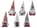 Cumpara ieftin Set 3 figurine Mos Craciun, 3 Craciunite textil multicolor cm 8x8x18 H