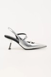 Karl Lagerfeld stilettos de piele KARMEL culoarea argintiu, KL33623