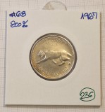 236, Canada ,25 Cents 1967, KM#68, argint, ELIZABETH II, America de Nord