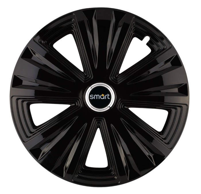 Set 4 capace roti Glory negru R14 pentru gama auto Smart