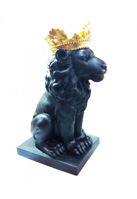 Statueta in forma de Leu, Negru, 25 cm, 7002D