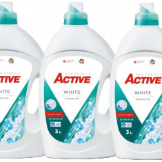 Detergent lichid pentru rufe albe Active, 3 x 3 litri, 180 spalari