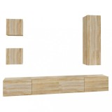 Cumpara ieftin Set dulap TV, 5 piese, stejar sonoma, lemn prelucrat