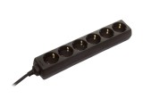 Prelungitor alimentare AS SCHWABE 3G1,5mm&sup2; 1,4m PVC negru 6 prize cod 11612