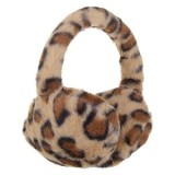 Aparatoare de urechi cu blana artificiala, Model leopard, Bej, CMCLASS