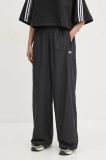 Adidas Originals pantaloni de trening WOVEN TP femei, culoarea negru, cu imprimeu, JX9206