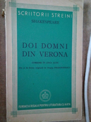 Shakespeare - Doi domni din Verona (editia 1944) foto