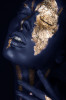 Tablou canvas Make-up auriu-blue6, 40 x 60 cm