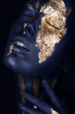 Tablou canvas Make-up auriu-blue6, 40 x 60 cm foto