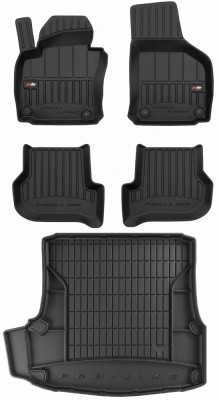 Set Covorase Auto Cauciuc Negro Skoda Octavia 2 2004-2013 Pro Line Tip Tavita 3D 3D407145 + Tavita Portbagaj Negro Skoda Octavia 2 2004-2013 Hatchback foto