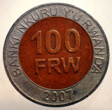 7.181 RWANDA RUANDA 100 FRANCS FRANCI 2007 BIMETAL, Africa