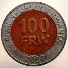 7.181 RWANDA RUANDA 100 FRANCS FRANCI 2007 BIMETAL