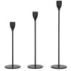 Set 3 suporturi de lumanare din metal, 23, 28 si 33cm, negru Household NewTrend, Oem