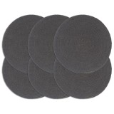 VidaXL Naproane, 6 buc., gri &icirc;nchis, 38 cm, bumbac, rotund