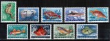 Iugoslavia Yugoslavia 1956, Mi #795-803, fauna marina, pesti, homar, MNH, cota 60 &euro;!
