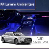 Kit lumini ambientale Audi A8 D5 2018-2021, set complet RGB control telefon