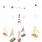 Cumpara ieftin Carusel Patut Copii Lemn Barcute Multicolor Small Foot - Decor Camera Bebelusi, Marinari