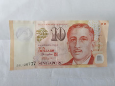 Singapore 10 Dollars 2018 Noua Polimer foto