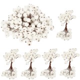 Set decorativ ramuri cu merisoare rosii artificiale inghetate, 15 cm, 200 boabe, alb Household NewTrend