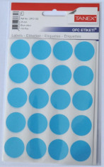 Etichete Autoadezive Color, D25 Mm, 100 Buc/set, Tanex - Albastru foto