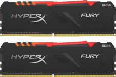 Memorie Kingston HyperX Fury RGB 16GB DDR4 2400MHz CL15 Dual Channel Kit foto