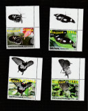 Tonga 2015-Fauna,Fluturi 4 val,(partea a I-a),cu vignete,dant,,MNH,Mi.2044-2047