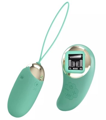 Ou Vibrator Mina, 10 Moduri Vibratii, Telecomanda Wireless cu Ecran Led, Silicon, USB, Verde foto