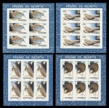 1998 Romania - Pasari de noapte 4 blocuri de 6 timbre LP 1458 a, MNH, Fauna, Nestampilat