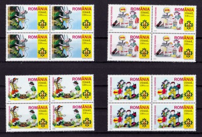 RO 2005 ,LP 1686 , &amp;quot;Cercetasii Romaniei &amp;quot; serie in bloc de 4 ,MNH foto