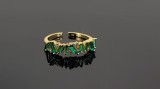 Cumpara ieftin Inel Argint 925 Placat cu Aur Emerald Mosaic , Design Modern cu Cristale Baguette