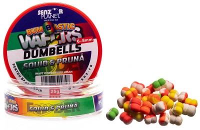 Wafter SENZOR Bumbastic Dumbells Pentru Banda, Squid Pruna, 6-8mm, 25g foto