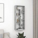 Raft de perete Gossi, gri beton, 36x16x90 cm, lemn prelucrat, 1 raft, suspendat